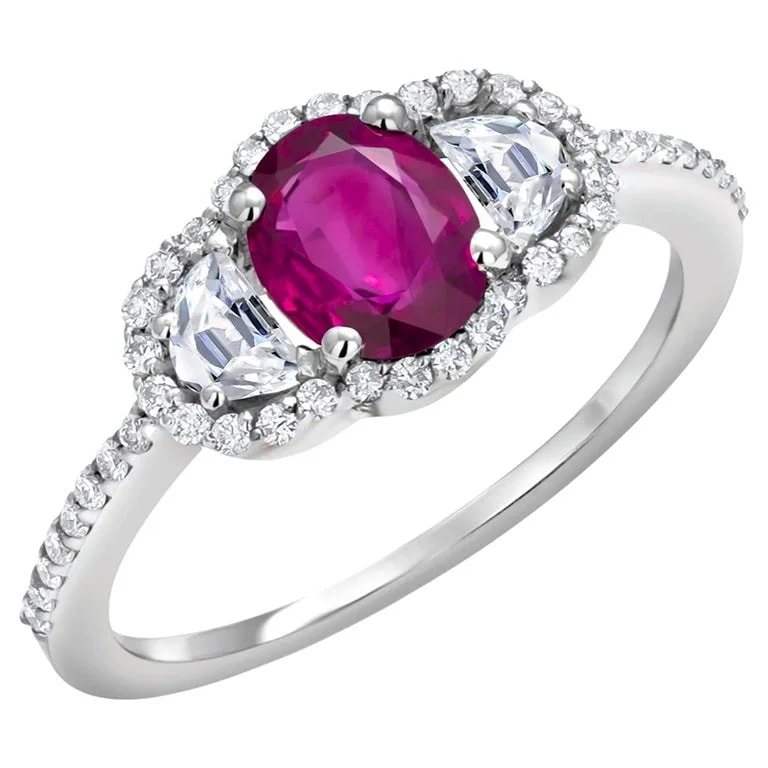 OGI Ltd — Oval Burma and Half Moon Diamonds in White Gold, 2.20ct — Jewelry — resale