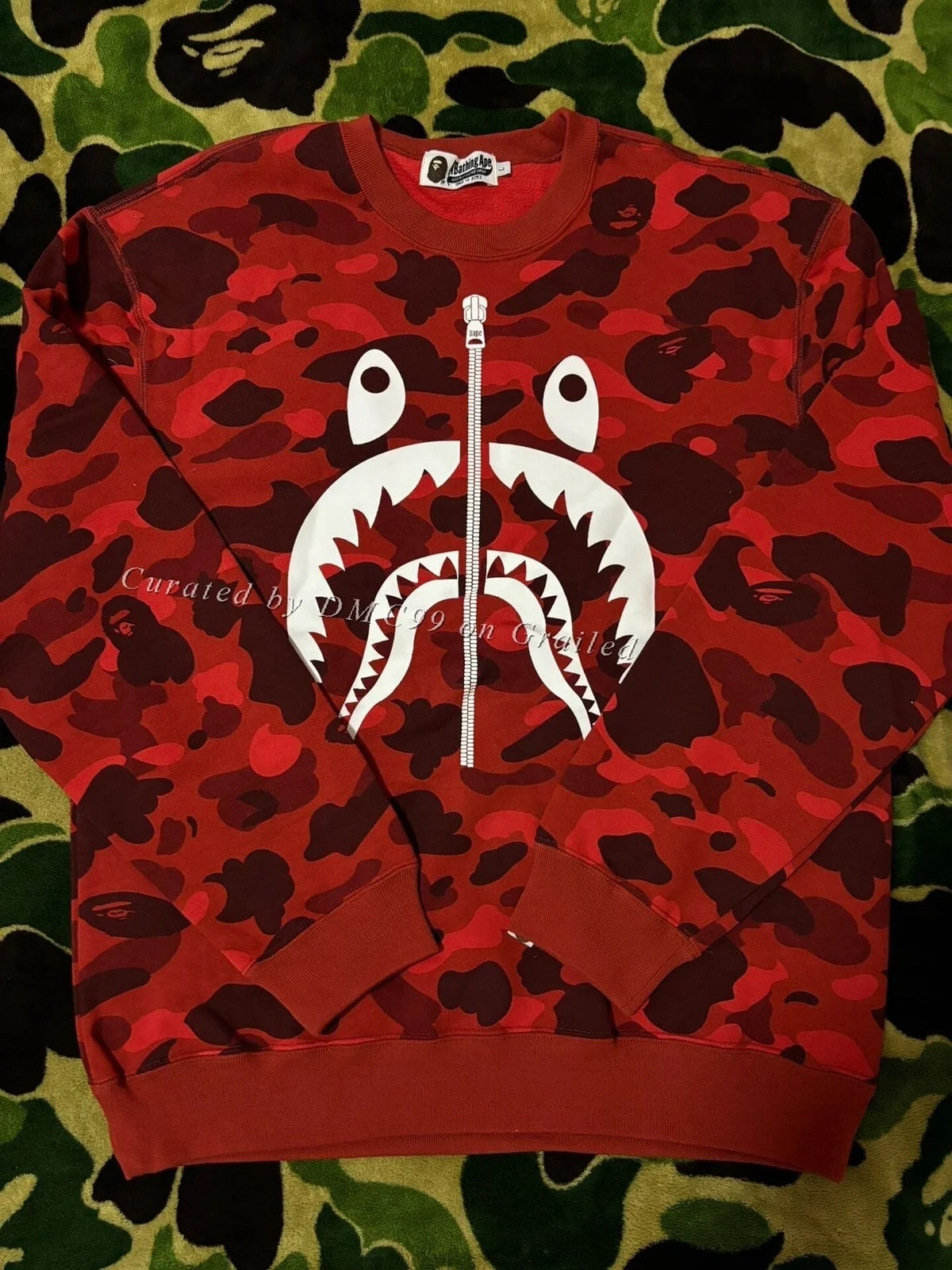 BAPE — Bape Camo Shark Crewneck Sweatshirt — streetwear — resale