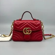 Gucci — Auth Gucci GG Marmont Chevron — Handbag — resale