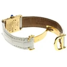 Cartier Mast Tank SM Quartz 21mm SV925 Beige Dial Leather Strap #C458 4
