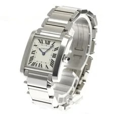 Cartier Tank Française MM WSTA0005 25mm SS Beige Dial Quartz #C4167 2