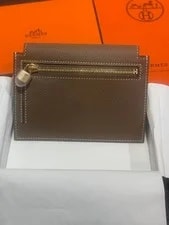 Hermes Kelly Pocket Compact Etoupe Epure Unused 2