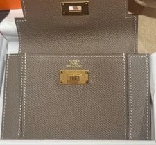 Hermes Kelly Pocket Compact Etoupe Epure Unused 3