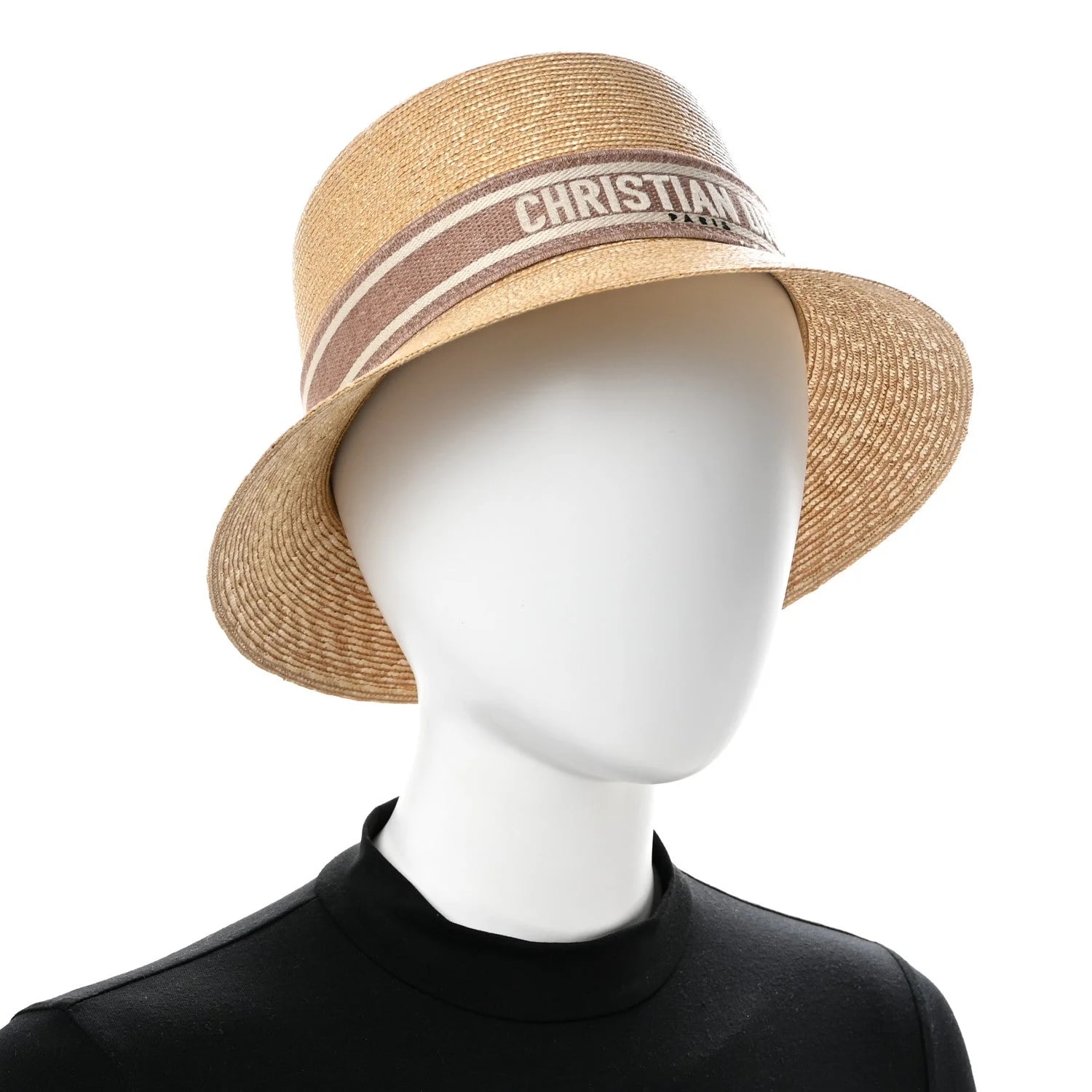 Straw Embroidered D-Bobby Large Brim Hat 57 2