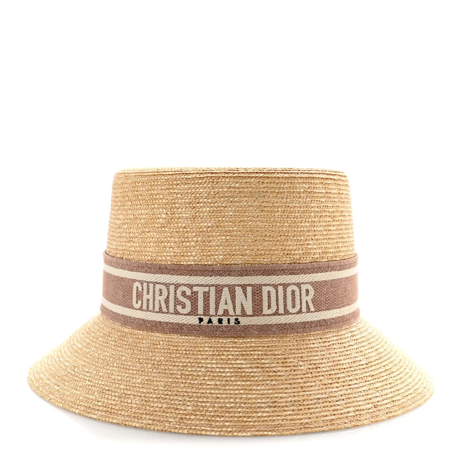 Straw Embroidered D-Bobby Large Brim Hat 57 3