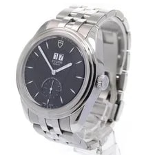 Tudor Glamour 57100 42mm SS Black Dial Automatic Date Small Seconds #C220 2