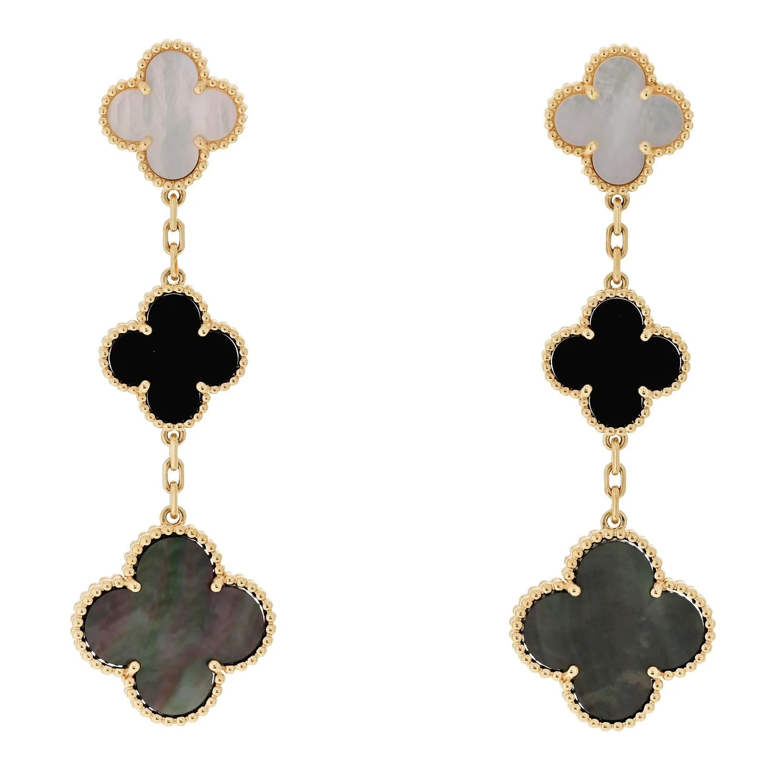 Van Cleef & Arpels — 18K Yellow Gold Mother of Pearl 3 Motifs Magic Alhambra — Jewelry — resale