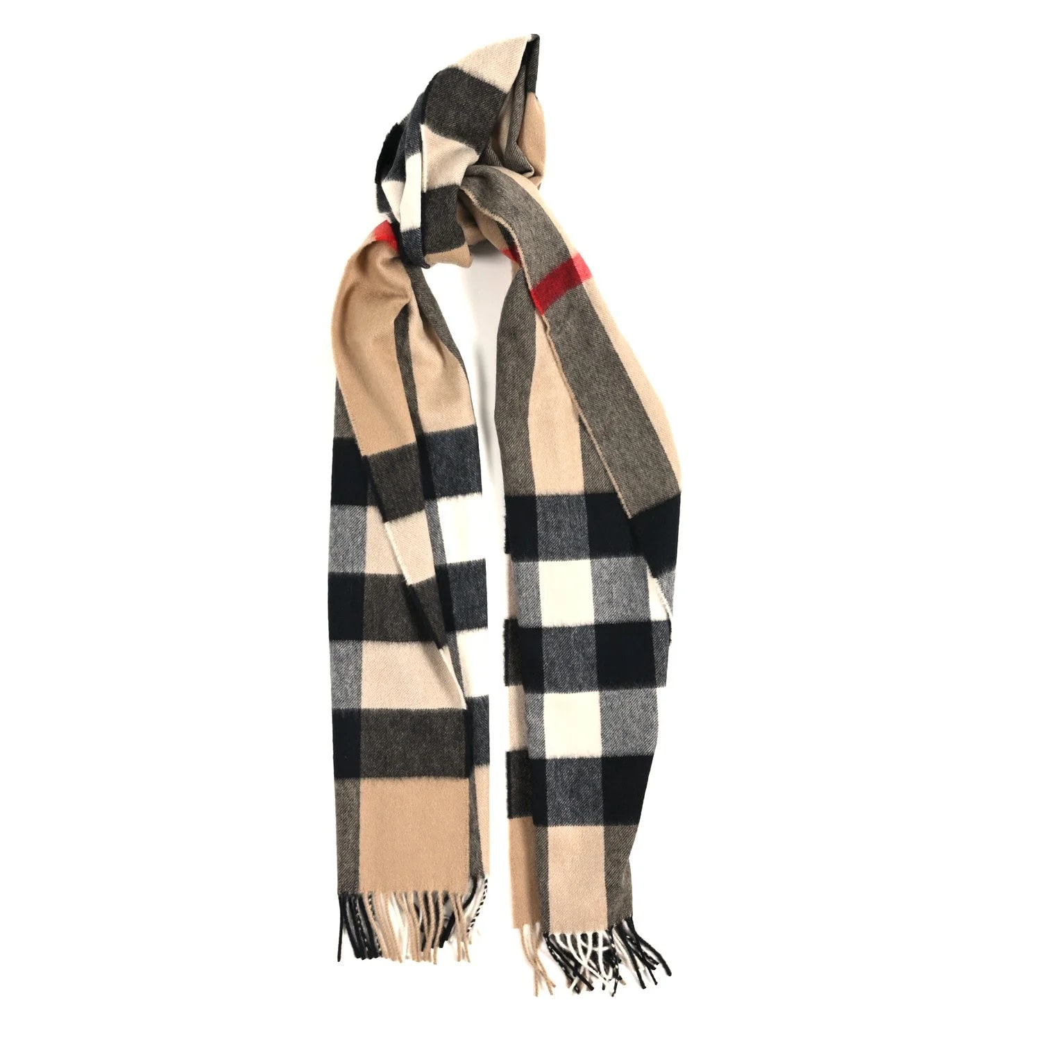 Burberry — Half Mega Check Fringe Scarf Archive — Accessory — resale