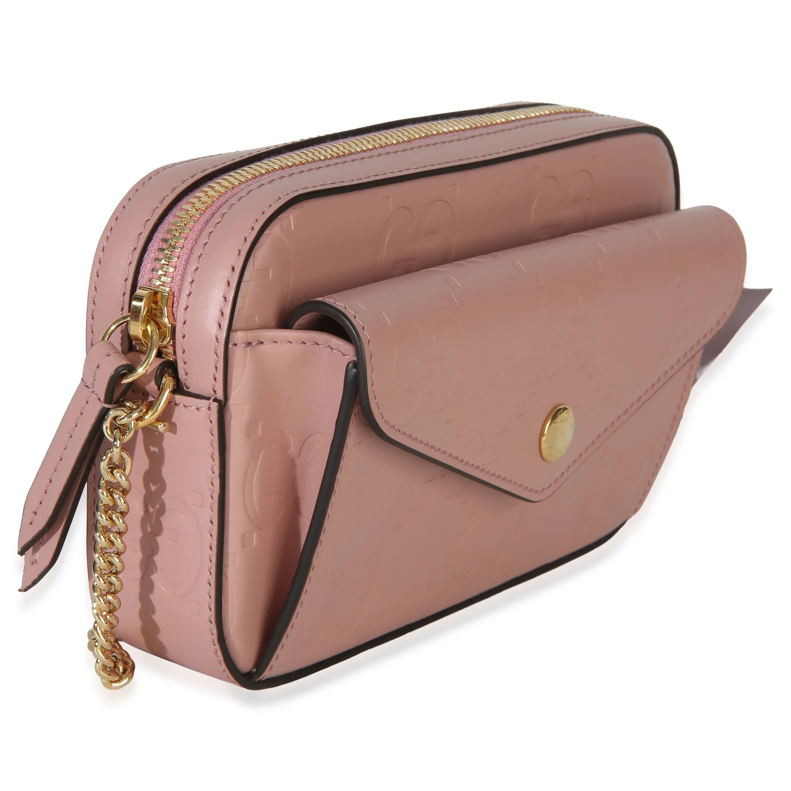 Gucci Light Debossed GG Super Mini Chain Wallet 3