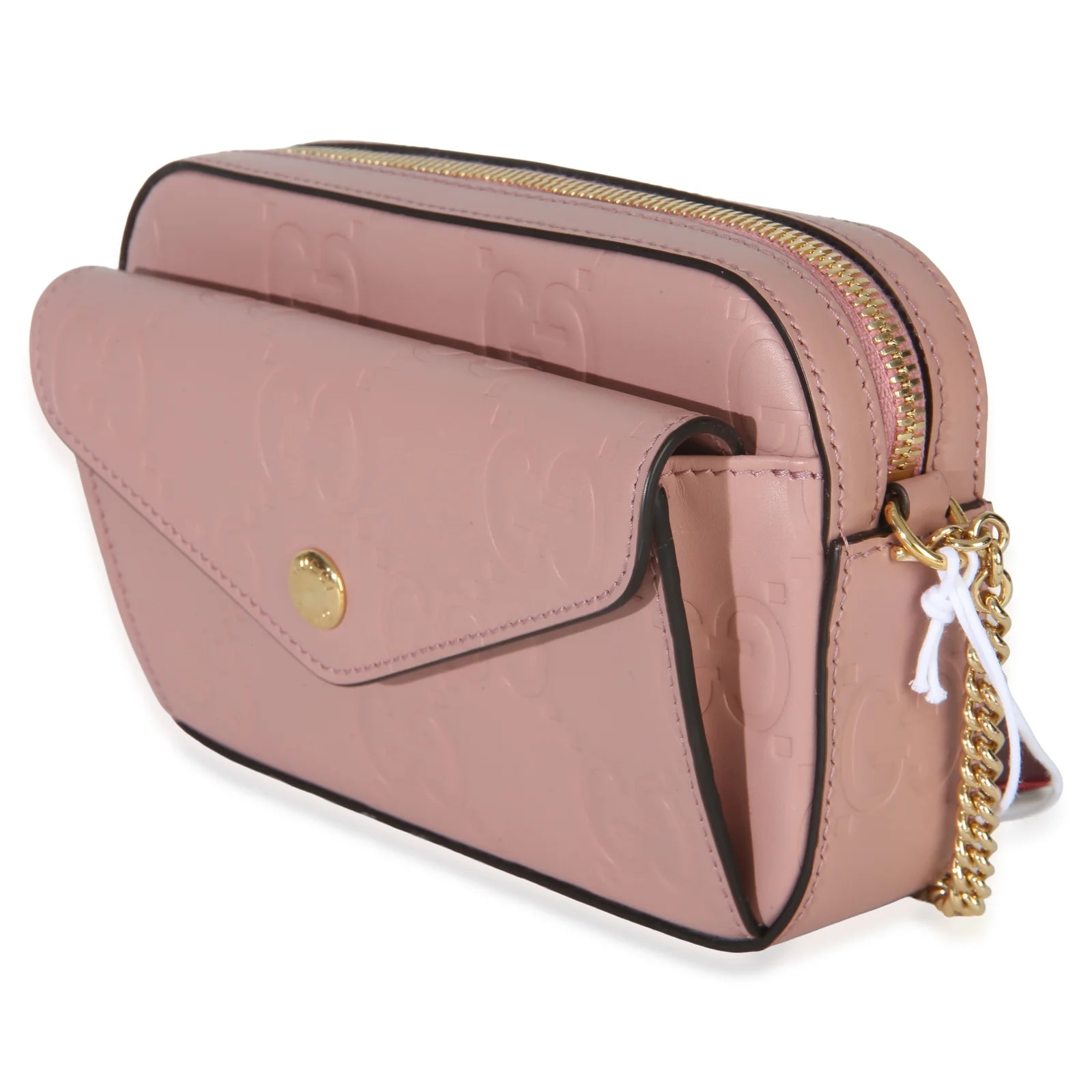 Gucci Light Debossed GG Super Mini Chain Wallet 4