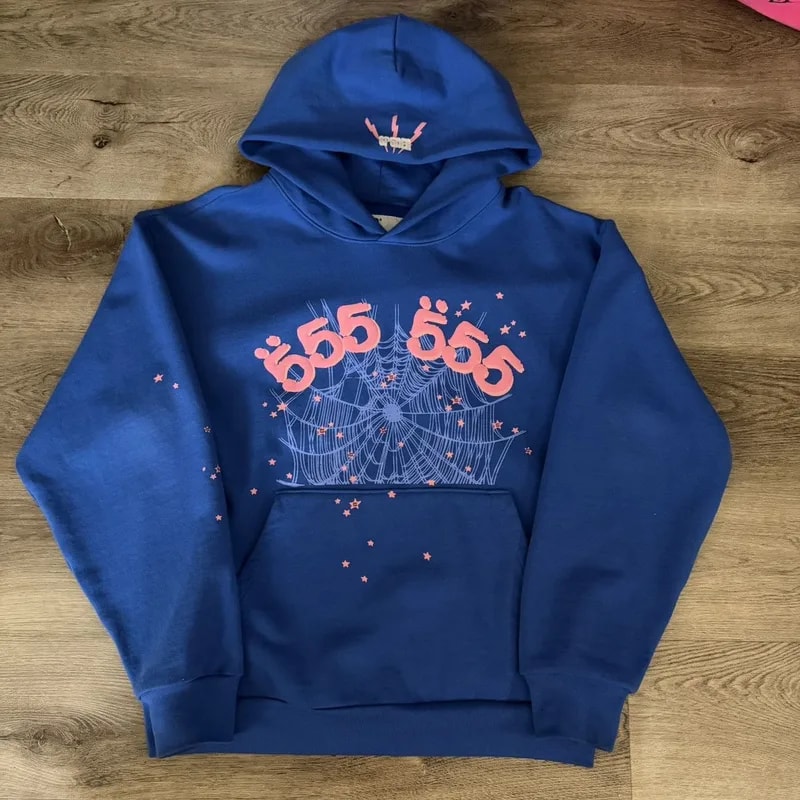 SP5DER BLU ANGEL 555 HOODIE — streetwear — deal