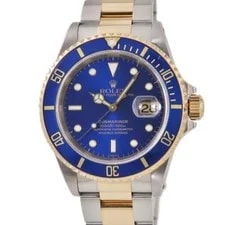 Rolex — Rolex Submariner 16613 Silver and Gold Oyster Bracelet With Blue Bezel — Watch — resale
