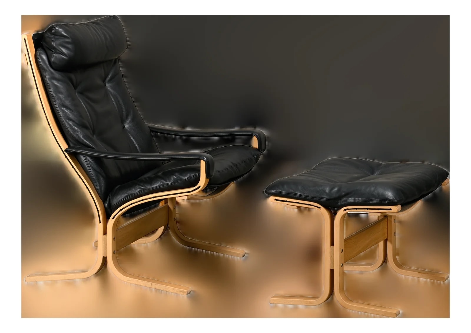 Set of Siesta Lounge and Ottoman in Naturel and By Ingmar Relling for Westnofa, 2000s — Furniture — resale