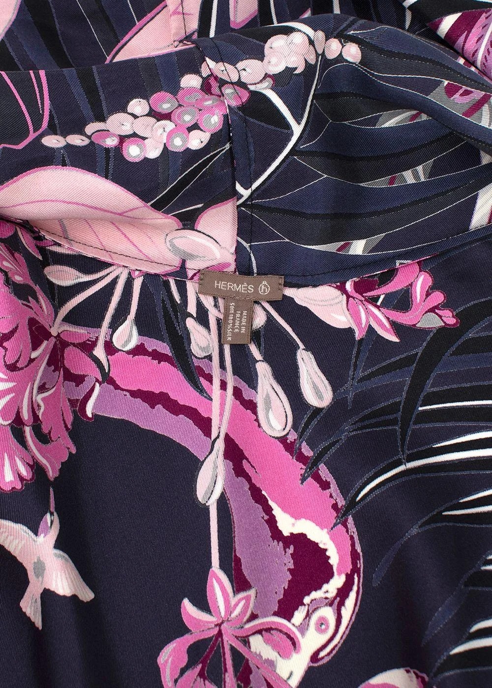 Hermes and Floral Print Lightweight Open Scarf Blouse 4