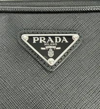 Prada Enameled Metal Triangle Logo Belt in B-5 4
