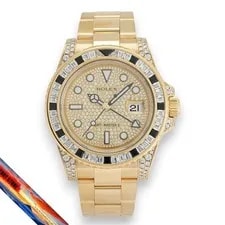 Rolex — Rolex GMT Master II 116758SA Yellow Gold Diamond Dial ’S — Watch — resale