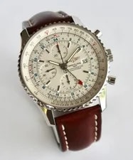 Breitling , A24322 Navitimer World Gmt, 46mm, White, Box/papers, Sale 4