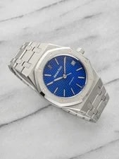 2000s Audemars Piguet Royal Oak 14790ST Steel Blue Tapisserie Dial Auto 36mm 2