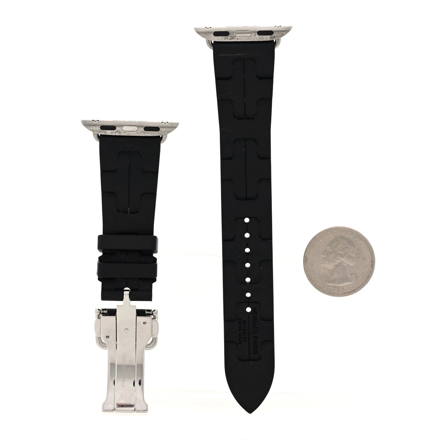 Rubber 41mm Deployment Buckle Kilim Apple Single Tour Band Black 2