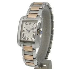 Cartier Tank W5310036 Stainless Steel / K18 Pink Gold 23mm Silver Dial #NW1712 2