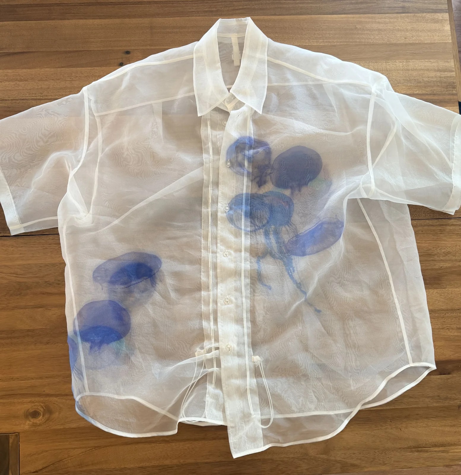 Off-White — Wooyoungmi Off-White Sheer Jellyfish Print — streetwear — resale