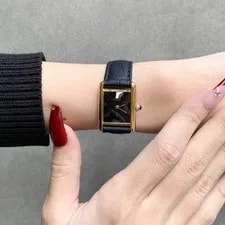 Cartier Mast Tank SM Black Dial Gold SV925 Watches 2