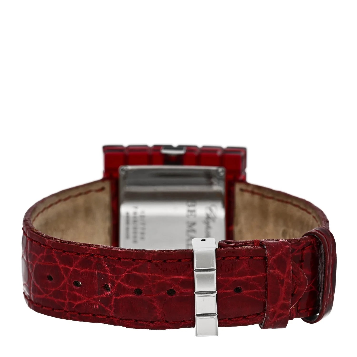 Stainless Steel Alligator Diamond Red Resin 32mm Be Mad Quartz Red 3