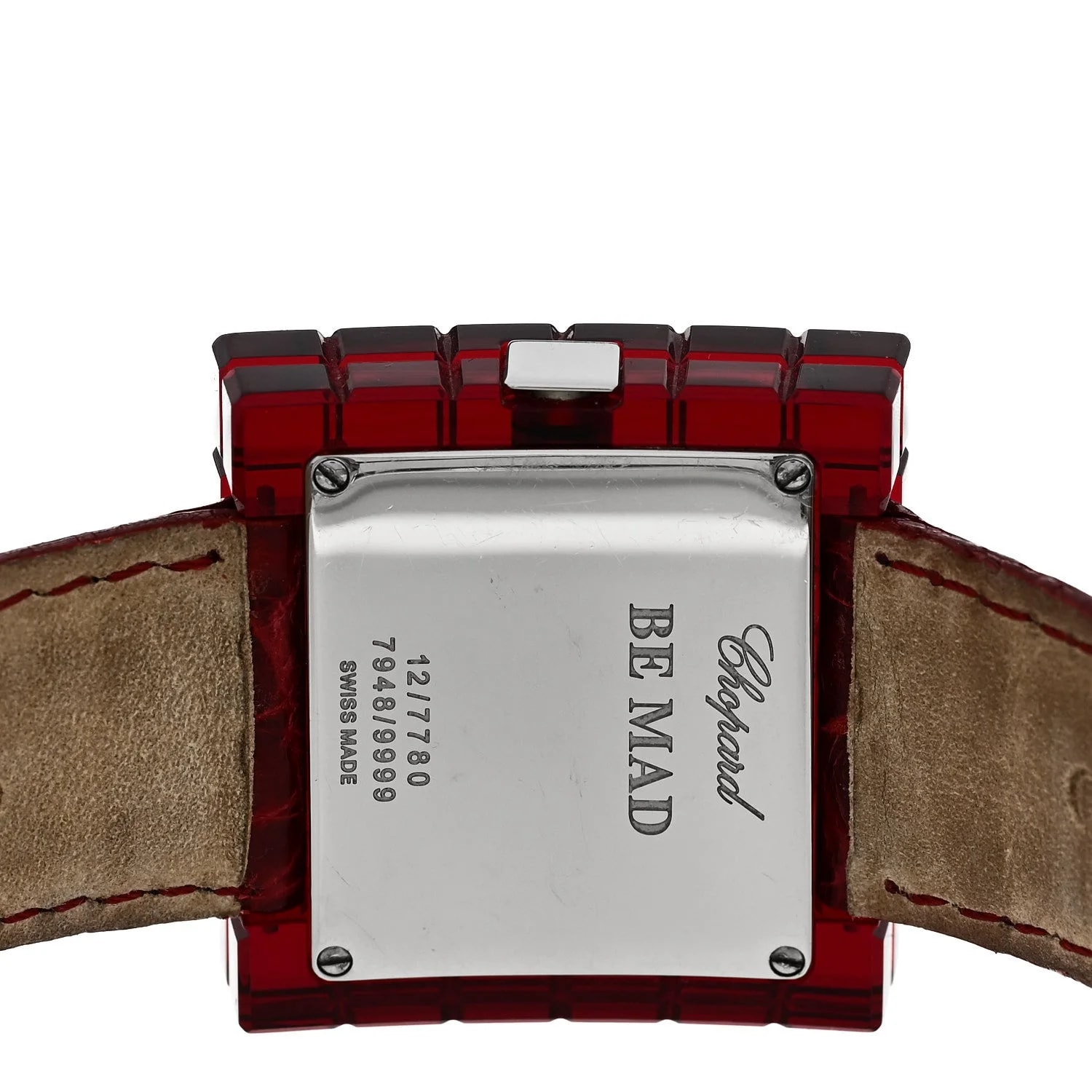 Stainless Steel Alligator Diamond Red Resin 32mm Be Mad Quartz Red 4