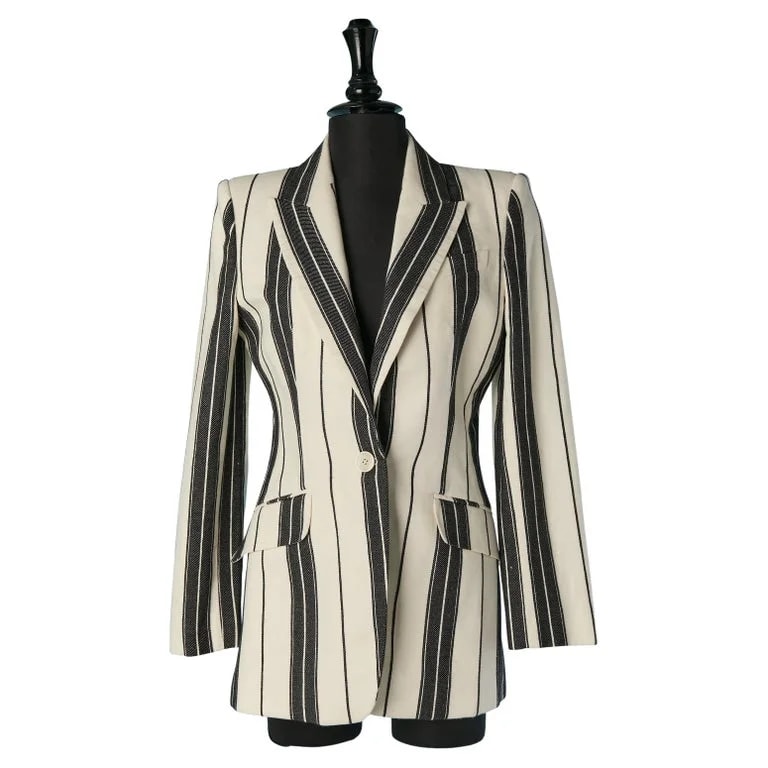Alexander McQueen — And Cotton Blazer With Stripe Alexander McQueen — Clothing — resale