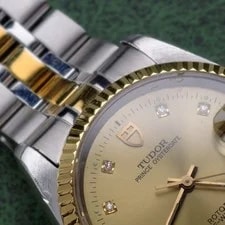 Tudor 10-Diam Champagne Dial Prince Date 74033 Automatic 34mm 3