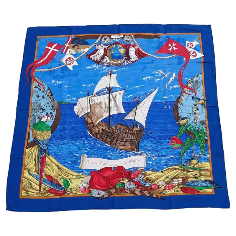 Hermès — Hermès Scarf Christophe Colomb Découvre L'Amérique — Accessory — resale