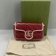 Auth Gucci GG Marmont Chain Crossbody GG Full Set 2