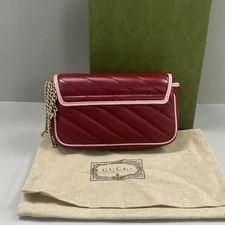 Auth Gucci GG Marmont Chain Crossbody GG Full Set 3