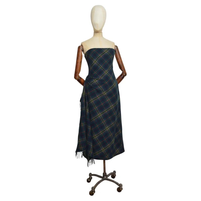 Ralph Lauren — 2000's Ralph Lauren Blend Tartan Plaid Strapless Evening Dress — Clothing — resale
