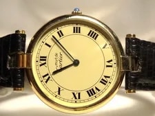 Cartier — Cartier MustVendome GM 18k Vermeil 30mm Creme Roman Dial + Cal. 859 Movt. — Watch — resale
