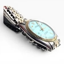 Rolex Oyster Perpetual 34mm Two Tone Jubilee Blue Turquoise 1008 Year 1962 4
