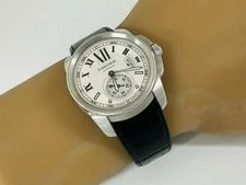 Cartier Calibre de W7100037 3389 Stainless Steel / 18K 42mm Ivory Dial #WJW168 2