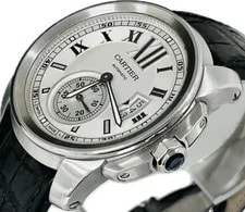 Cartier Calibre de W7100037 3389 Stainless Steel / 18K 42mm Ivory Dial #WJW168 4