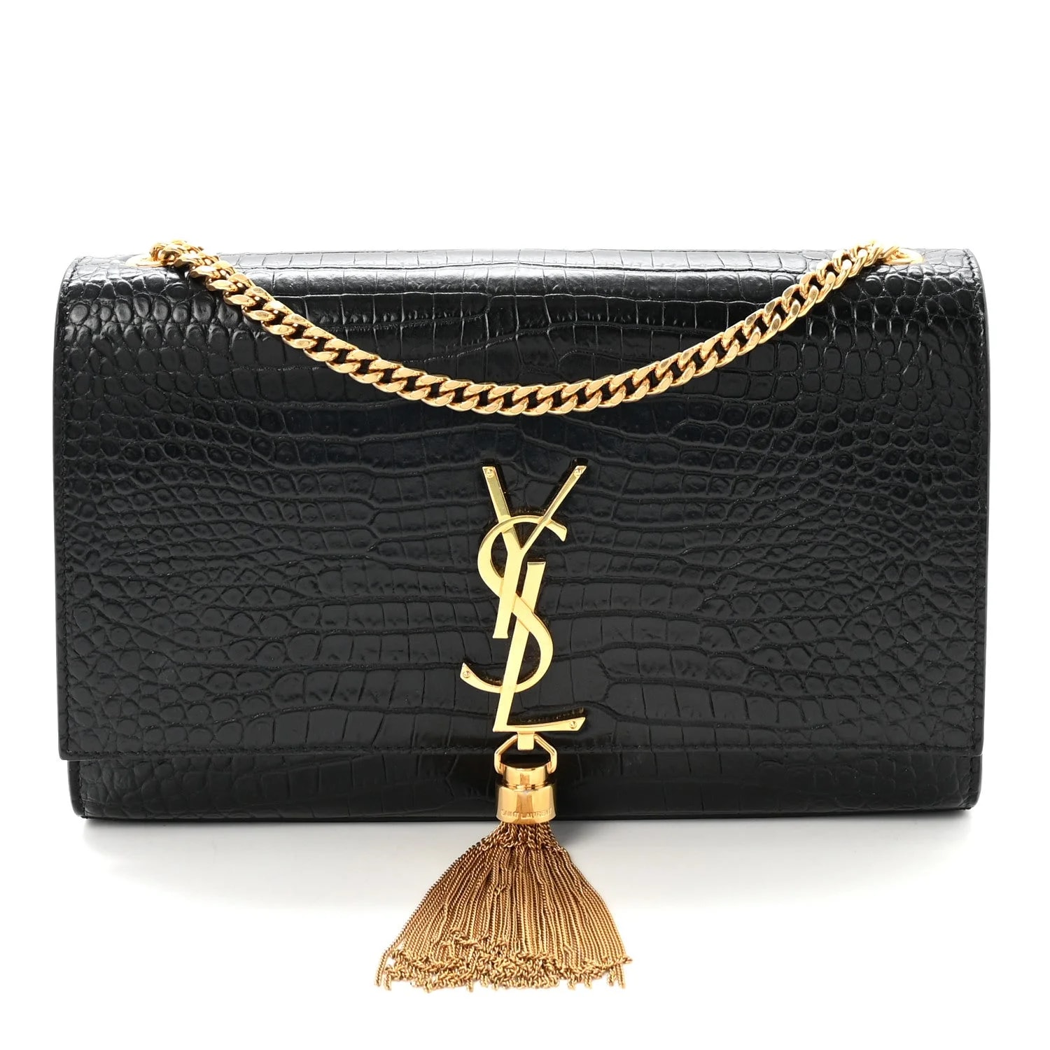 Saint Laurent — Embossed Medium Classic Kate Tassel Satchel — Handbag — resale