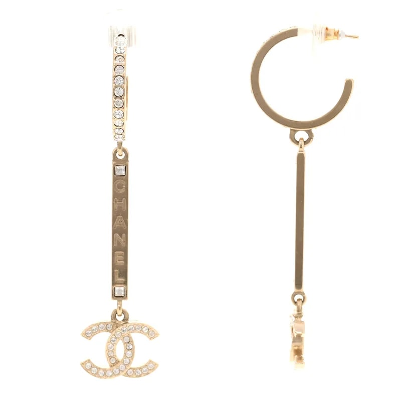 Chanel — Lock Symbols Logo CC Hoop Drop — Jewelry — resale