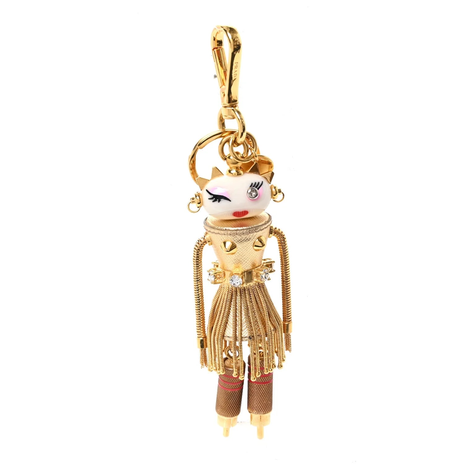 Prada — Metallic Edward Robot Trick Nancy Keychain Platino — Accessory — resale