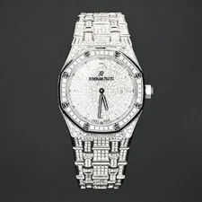 Audemars Piguet Royal Oak 33mm 18k White Gold With Diamonds 67652 Box 3