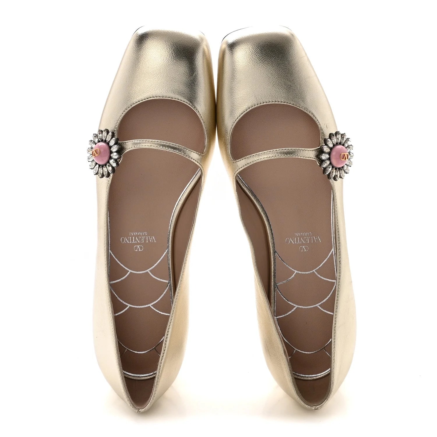 Metallic Jewel Button Mary Jane 37 2