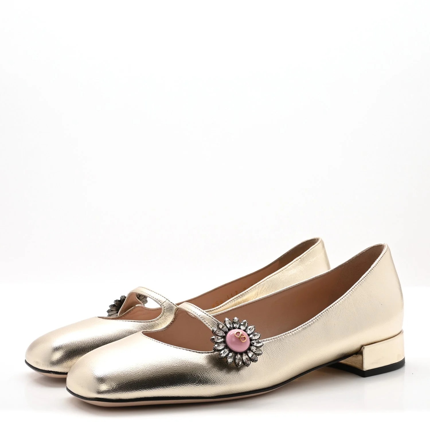 Metallic Jewel Button Mary Jane 37 4