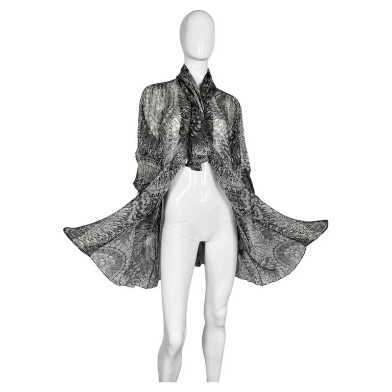 Alexander McQueen — 2010 Alexander McQueen “Catacombs” Skull-Printed Tunic With Attached Scarf — Accessory — resale