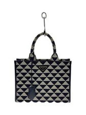 Prada — Prada Triangolo Symbole Embroidered Baltico Talco — Handbag — resale