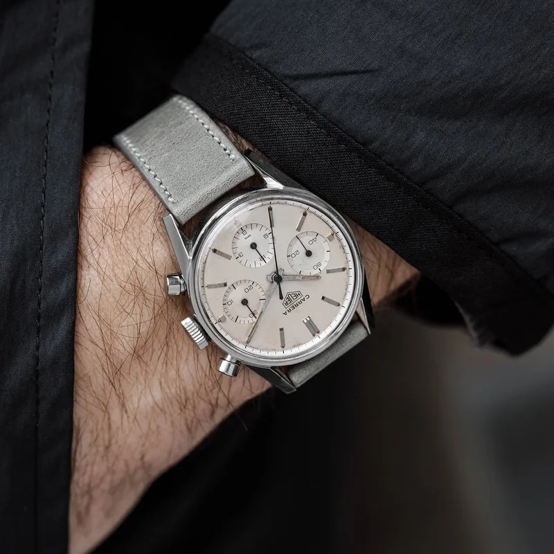 1960s Heuer Carrera Ref. 2447S 'Early First Execution' With Eggshell Dial 2
