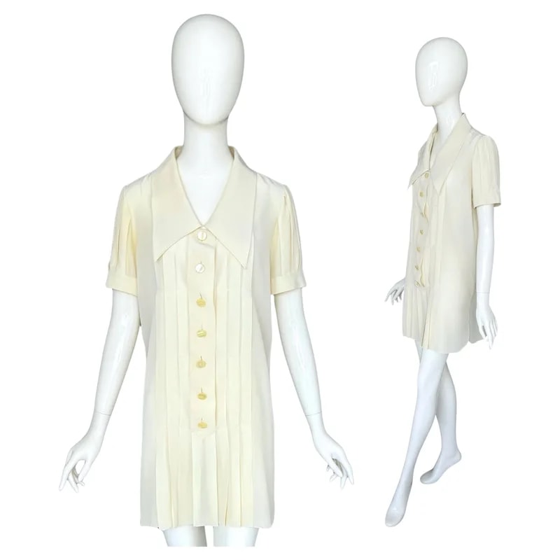 Karl Lagerfeld — Karl Lagerfeld 1980s Singed Buttons Tunic Dress — Clothing — resale