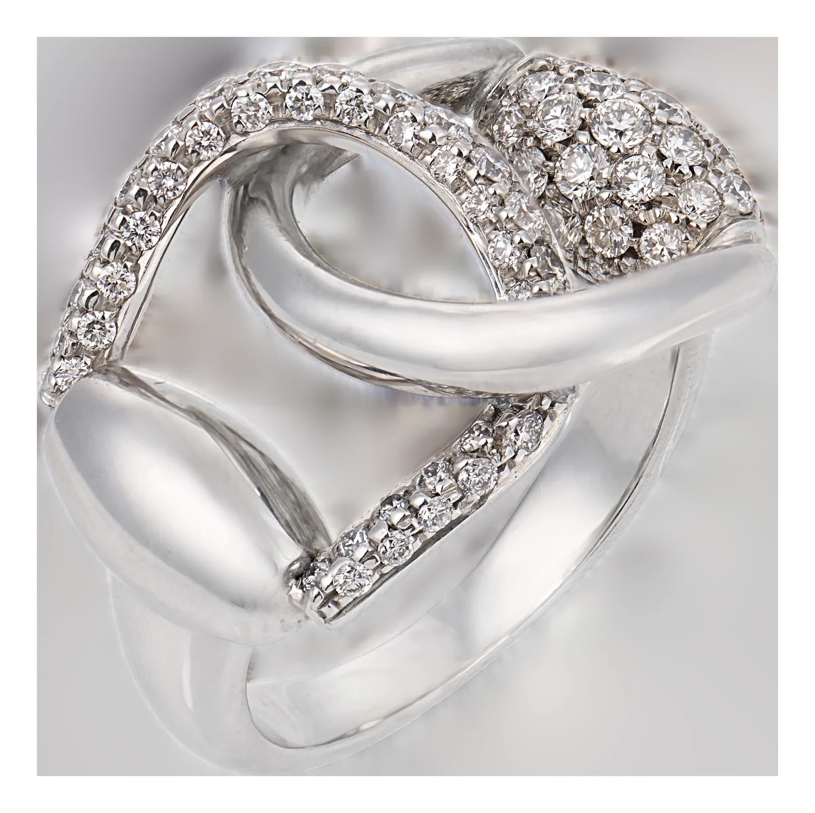Gucci — Mid 20th Century Gucci 18k White Gold Horsebit — Jewelry — resale