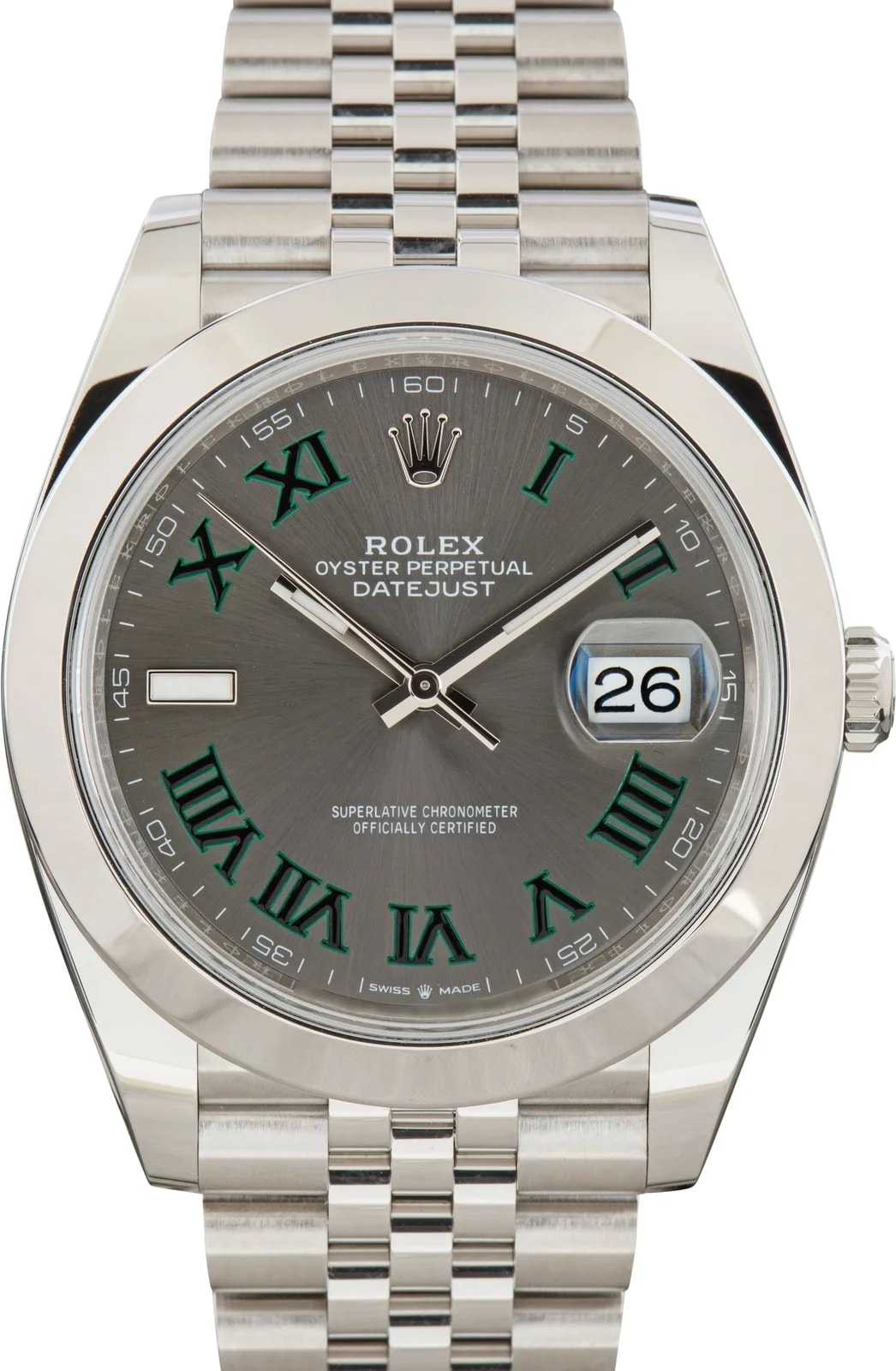 Jubilee Band Rolex Datejust 41 Ref 126334 Slate Wimbledon Dial 3